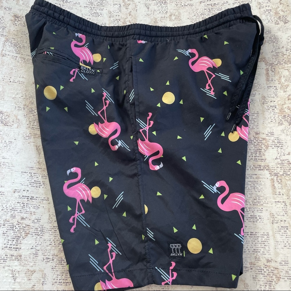 Brooklyn Cloth Flamingo shorts new with tags mesh lining front and back pockets